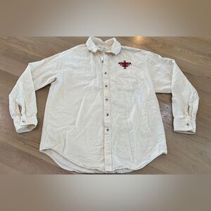 P.R.Weiss men’s long sleeve button down shirt embroidered Thunderbird size large